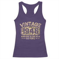 80th Birthday Gift For Men Racerback Tank Top Retro Camo 1946 Weird Being The Same Age As Old People