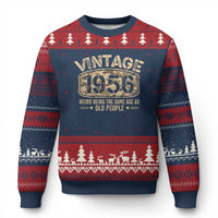 70th Birthday Gift For Men Ugly Christmas Sweater Retro Camo 1956 Weird Being The Same Age As Old People