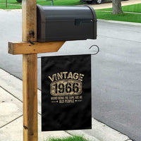 60th Birthday Gift For Men Garden Flag Retro Camo 1966 Weird Being The Same Age As Old People