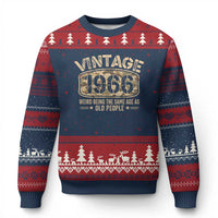 60th Birthday Gift For Men Ugly Christmas Sweater Retro Camo 1966 Weird Being The Same Age As Old People