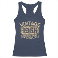 60th Birthday Gift For Men Racerback Tank Top Retro Camo 1966 Weird Being The Same Age As Old People