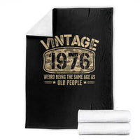 50th Birthday Gift For Men Throw Blanket Retro Camo 1976 Weird Being The Same Age As Old People