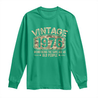 50th Birthday Gift For Men Long Sleeve Shirt Retro Camo 1976 Weird Being The Same Age As Old People
