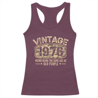 50th Birthday Gift For Men Racerback Tank Top Retro Camo 1976 Weird Being The Same Age As Old People