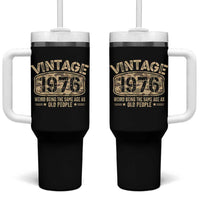 50th Birthday Gift For Men Tumbler With Handle Retro Camo 1976 Weird Being The Same Age As Old People