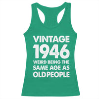 Funny 80th Birthday Racerback Tank Top Turning 80 Year Old Gifts Weird Being The Same Age As Old People