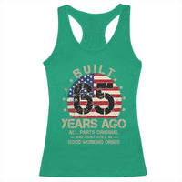 Funny 65th Birthday Racerback Tank Top Vintage US Flag Built 65 Years Ago Parts Original