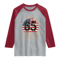 Funny 65th Birthday Raglan Shirt Vintage US Flag Built 65 Years Ago Parts Original