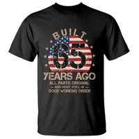 Funny 65th Birthday T Shirt Vintage US Flag Built 65 Years Ago Parts Original
