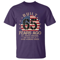 Funny 65th Birthday T Shirt Vintage US Flag Built 65 Years Ago Parts Original