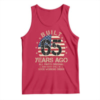 Funny 65th Birthday Tank Top Vintage US Flag Built 65 Years Ago Parts Original