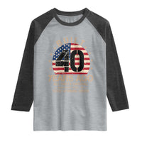 Funny 40th Birthday Raglan Shirt Vintage US Flag Built 40 Years Ago Parts Original