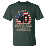 Funny 40th Birthday T Shirt Vintage US Flag Built 40 Years Ago Parts Original