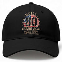 Funny 80th Birthday Baseball Cap Vintage US Flag Built 80 Years Ago Parts Original