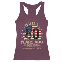 Funny 80th Birthday Racerback Tank Top Vintage US Flag Built 80 Years Ago Parts Original