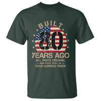 Funny 80th Birthday T Shirt Vintage US Flag Built 80 Years Ago Parts Original