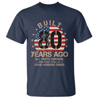 Funny 80th Birthday T Shirt Vintage US Flag Built 80 Years Ago Parts Original