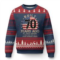 Funny 70th Birthday Ugly Christmas Sweater Vintage US Flag Built 70 Years Ago Parts Original