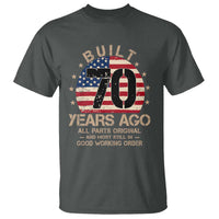 Funny 70th Birthday T Shirt Vintage US Flag Built 70 Years Ago Parts Original