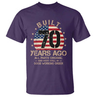 Funny 70th Birthday T Shirt Vintage US Flag Built 70 Years Ago Parts Original
