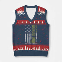 Best Effin Bonus Dad Ever V-Neck Knit Sweater Vest Vintage Step Dad American Flag