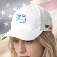 Christian Jesus Baseball Cap Blessed By God Saved By Jesus Blue Floral Cross Butterfly Art