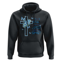Christian Jesus Hoodie Blessed By God Saved By Jesus Blue Floral Cross Butterfly Art