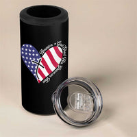 America God Shed His Grace on Thee 4th of July 4 in 1 Can Cooler Tumbler Patriotic American Flag Cross - Wonder Print Shop