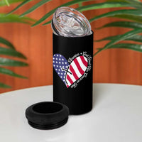 America God Shed His Grace on Thee 4th of July 4 in 1 Can Cooler Tumbler Patriotic American Flag Cross - Wonder Print Shop