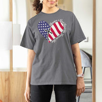 America God Shed His Grace on Thee 4th of July T Shirt For Women Patriotic American Flag Cross - Wonder Print Shop