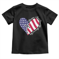 America God Shed His Grace on Thee 4th of July Toddler T Shirt Patriotic American Flag Cross - Wonder Print Shop