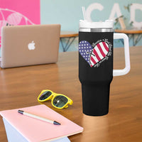 America God Shed His Grace on Thee 4th of July Tumbler With Handle Patriotic American Flag Cross - Wonder Print Shop