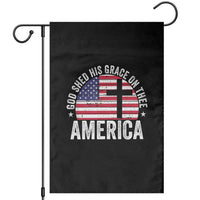 God Shed His Grace On Thee Garden Flag Vintage Patriotic Christian USA Flag Cross - Wonder Print Shop