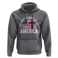 God Shed His Grace On Thee Hoodie Vintage Patriotic Christian USA Flag Cross - Wonder Print Shop
