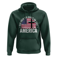 God Shed His Grace On Thee Hoodie Vintage Patriotic Christian USA Flag Cross - Wonder Print Shop
