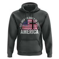 God Shed His Grace On Thee Hoodie Vintage Patriotic Christian USA Flag Cross - Wonder Print Shop