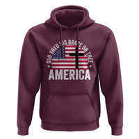 God Shed His Grace On Thee Hoodie Vintage Patriotic Christian USA Flag Cross - Wonder Print Shop