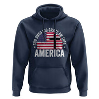 God Shed His Grace On Thee Hoodie Vintage Patriotic Christian USA Flag Cross - Wonder Print Shop