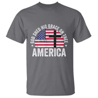 God Shed His Grace On Thee T Shirt Vintage Patriotic Christian USA Flag Cross - Wonder Print Shop