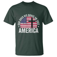 God Shed His Grace On Thee T Shirt Vintage Patriotic Christian USA Flag Cross - Wonder Print Shop