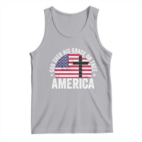 God Shed His Grace On Thee Tank Top Vintage Patriotic Christian USA Flag Cross - Wonder Print Shop