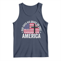 God Shed His Grace On Thee Tank Top Vintage Patriotic Christian USA Flag Cross - Wonder Print Shop