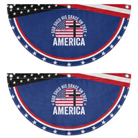 God Shed His Grace On Thee Patriotic Fan Flag Vintage Christian USA Flag Cross