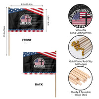 God Shed His Grace On Thee Patriotic Handheld Flag Vintage Christian USA Flag Cross