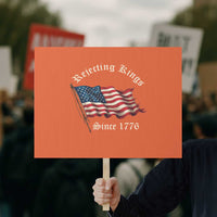 Rejecting Kings Protest Sign Since 1776 No Kings In America Retro US Flag - Wonder Print Shop