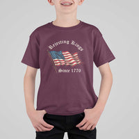 Rejecting Kings T Shirt For Kid Since 1776 No Kings In America Retro US Flag
