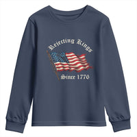Rejecting Kings Youth Sweatshirt Since 1776 No Kings In America Retro US Flag