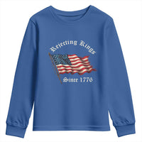 Rejecting Kings Youth Sweatshirt Since 1776 No Kings In America Retro US Flag
