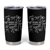 Pregnant Girl Summer Tumbler Cup Beach Pregnancy Announcement Summer Baby Shower - Wonder Print Shop