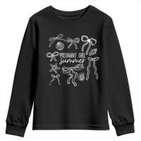 Pregnant Girl Summer Youth Sweatshirt Beach Pregnancy Announcement Summer Baby Shower - Wonder Print Shop